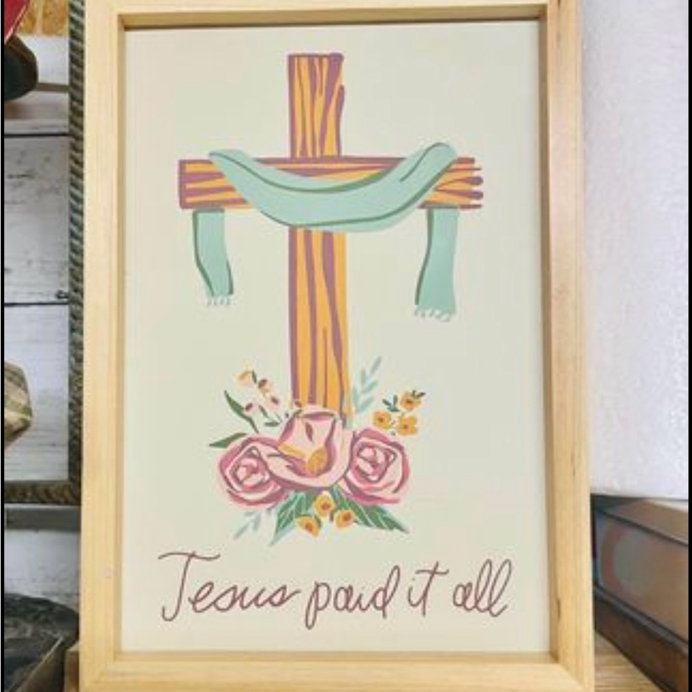 *Jesus Paid It All Inset Box Sign - Picture 9 of 10